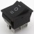 KCD4-203 black perforate 26 x 22 mm 6 pins ON - OFF - ON rocker switch