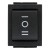 KCD4-203R black usual type perforate 26 x 22 mm 6 pins (ON) - OFF - (ON) rocker switch