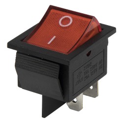 KCD7-201N red perforate 26 x 22 mm 4 pin ON - OFF 220V light rocker switch