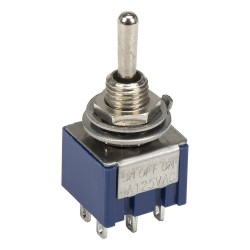 MTS-203 6mm perforate diameter self-lock 6 pins ON - OFF - ON DPDT 3 positions toggle switch