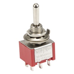 MTS-223 6mm perforate diameter reset 6 pins (ON) - OFF - (ON) DPDT 3 positions toggle switch