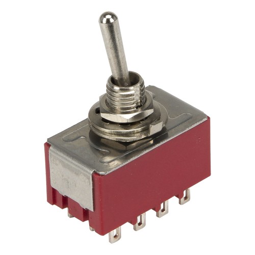 MTS-402 6mm perforate diameter self-lock 12 pins ON - ON 4PST 2 positions toggle switch